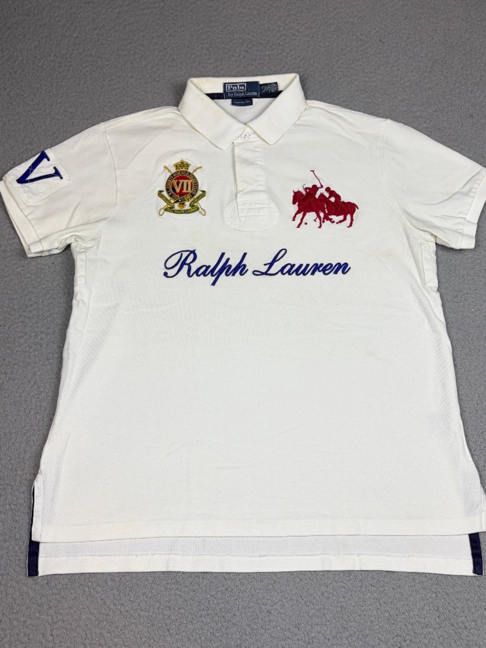 Polo Ralph Lauren Shirt Mens L (Fits Medium) Riders & Jockeys Club Embroidered